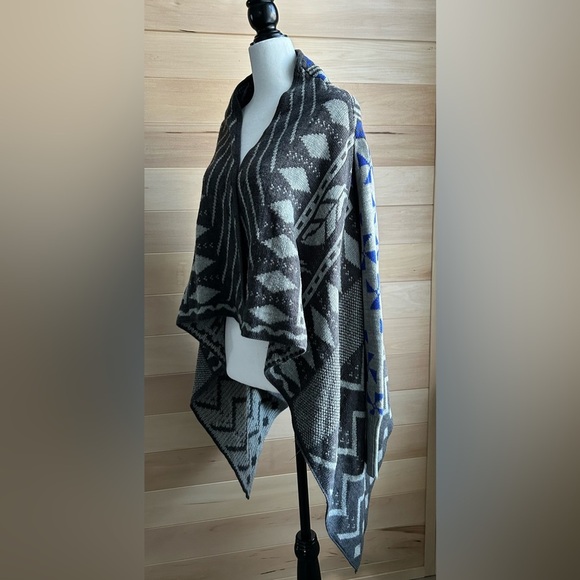 Seductions,M /L open Cardigan, brown/tan/blue - Picture 4 of 10